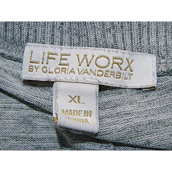 Life Worx Gloria Vanderbilt Loose Fit Activewear Track Lounge Pants Gray Sz XL - Picture 3 of 12
